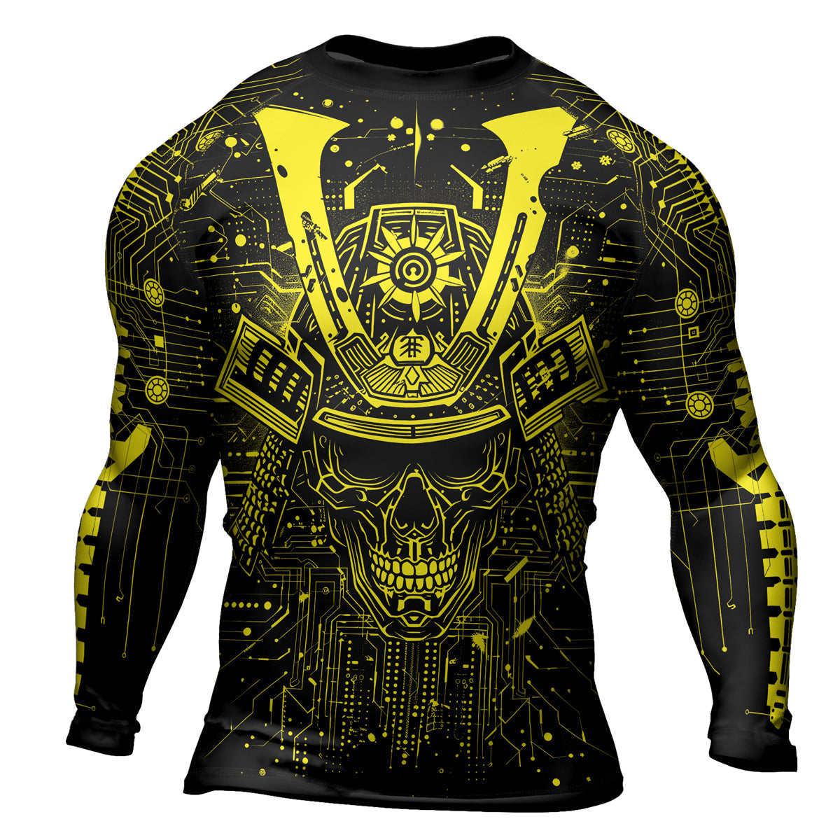 Rashninja Cyber Neon Matrix Men's Long Sleeve Rash Guard