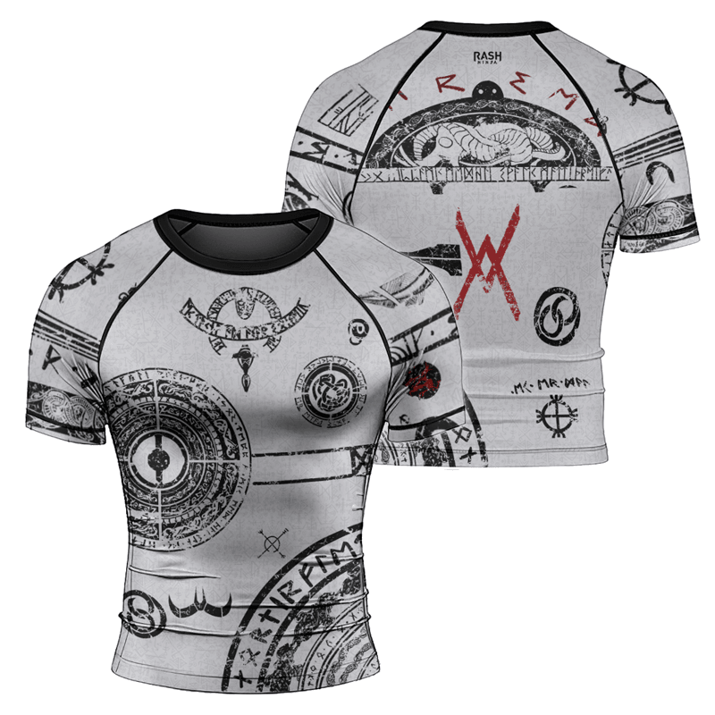 Rashninja Baldur Tattoo Art Men's Short Sleeve Rash Guard