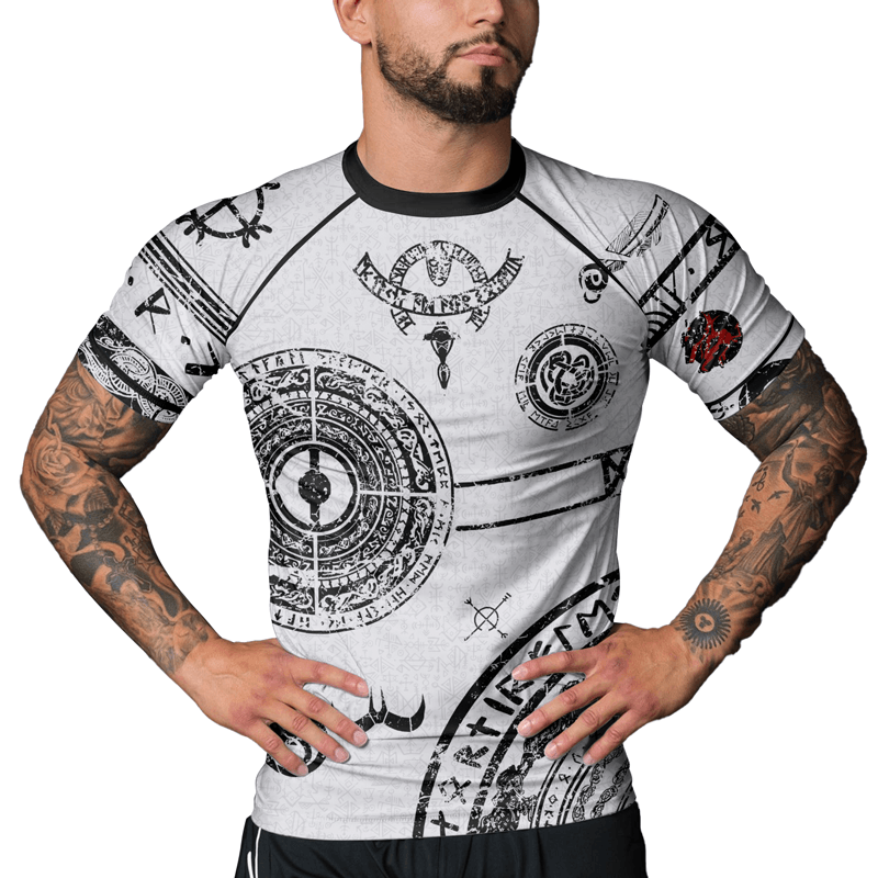 Rashninja Baldur Tattoo Art Men's Short Sleeve Rash Guard