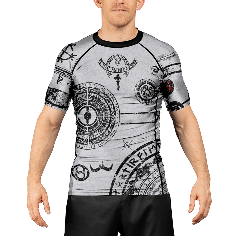 Rashninja Baldur Tattoo Art Men's Short Sleeve Rash Guard