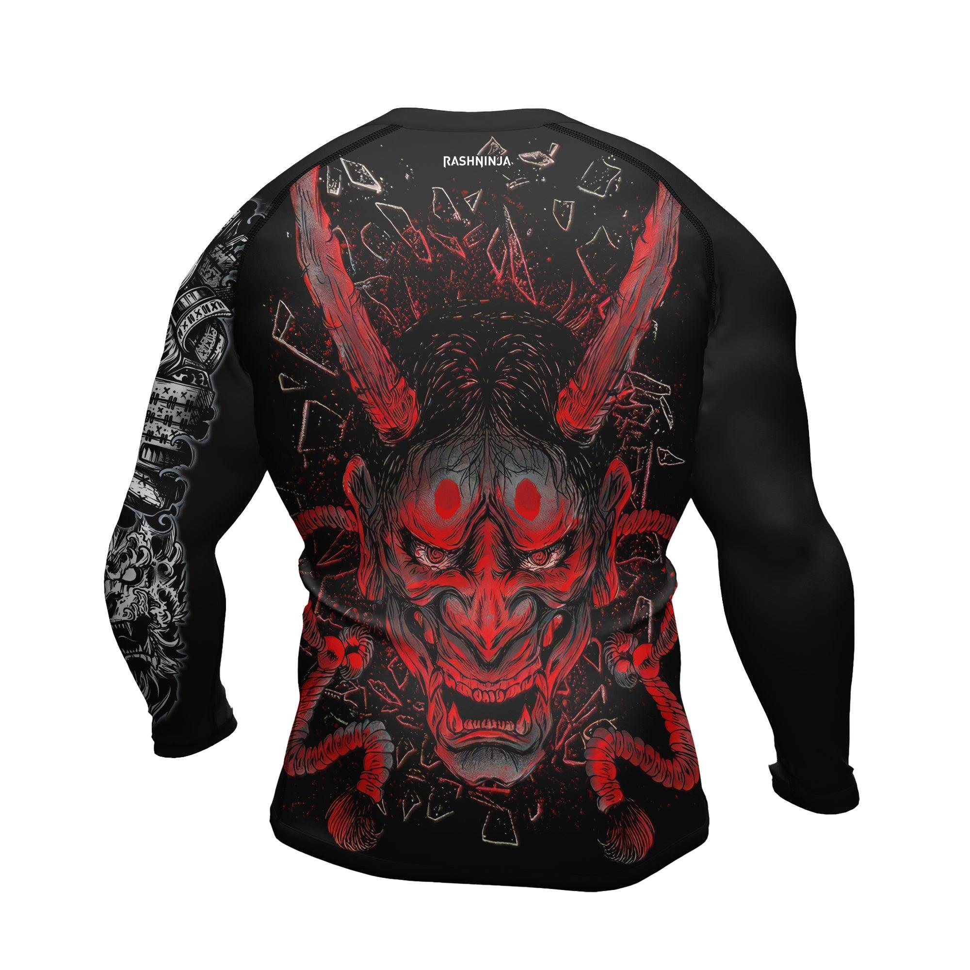 Rashninja Dragon Samurai Oni Men's Long Sleeve Rash Guard