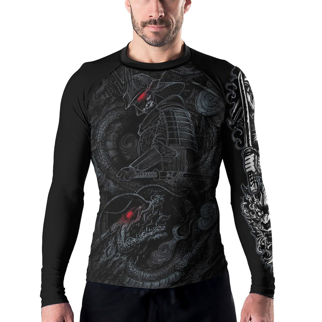Rashninja Dragon Samurai Oni Men's Long Sleeve Rash Guard
