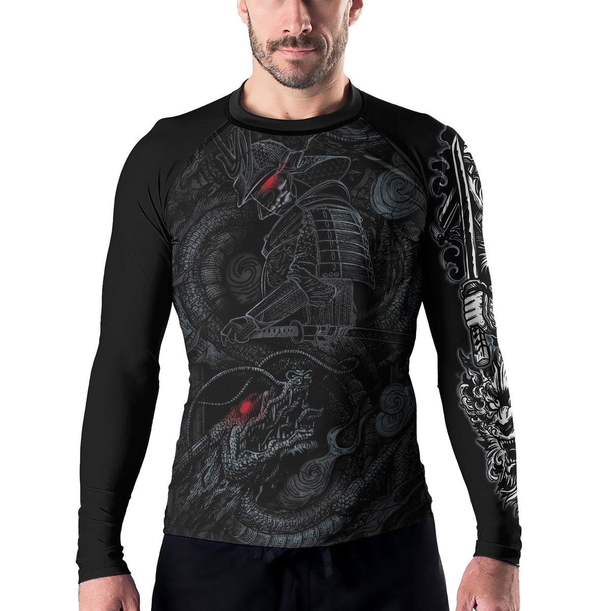 Rashninja Dragon Samurai Oni Men's Long Sleeve Rash Guard