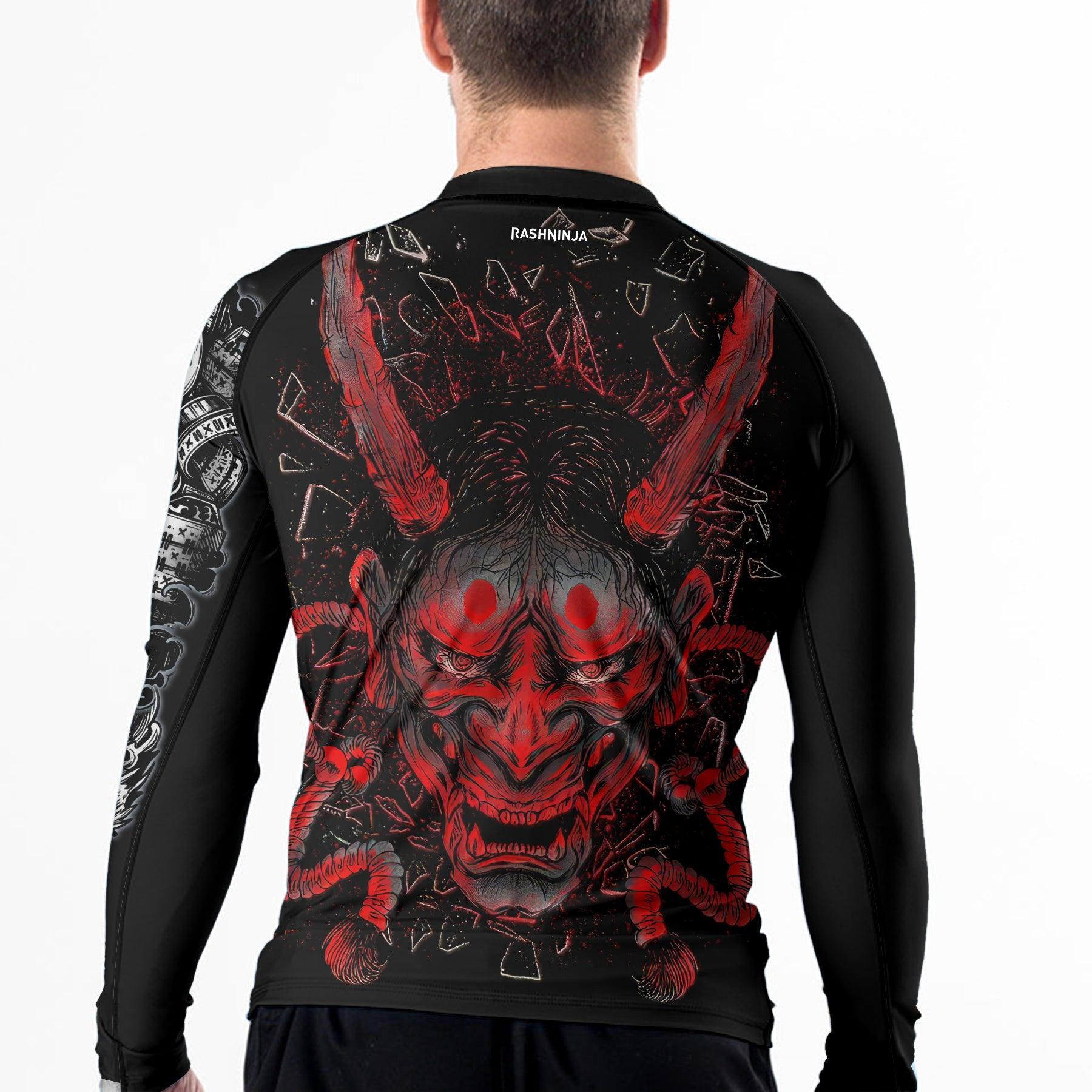 Rashninja Dragon Samurai Oni Men's Long Sleeve Rash Guard
