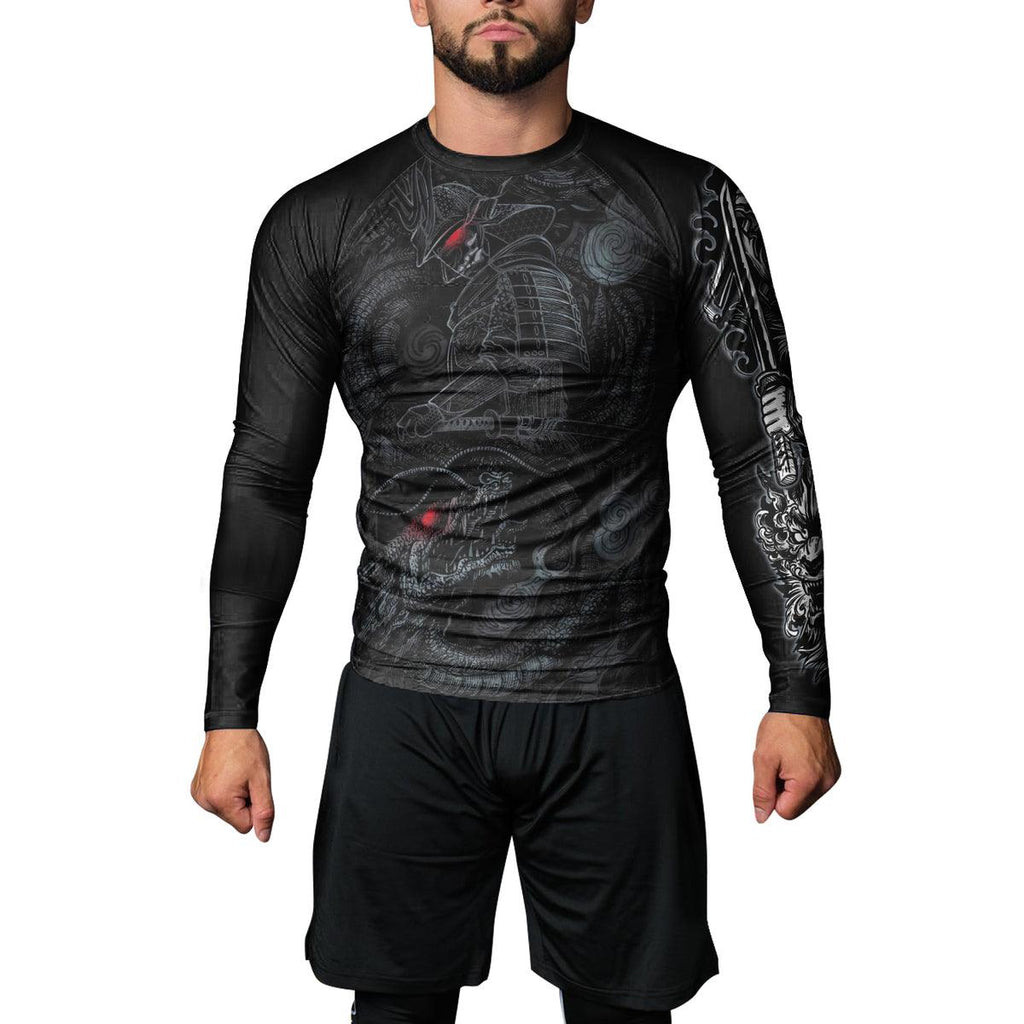 Rashninja Dragon Samurai Oni Men's Long Sleeve Rash Guard