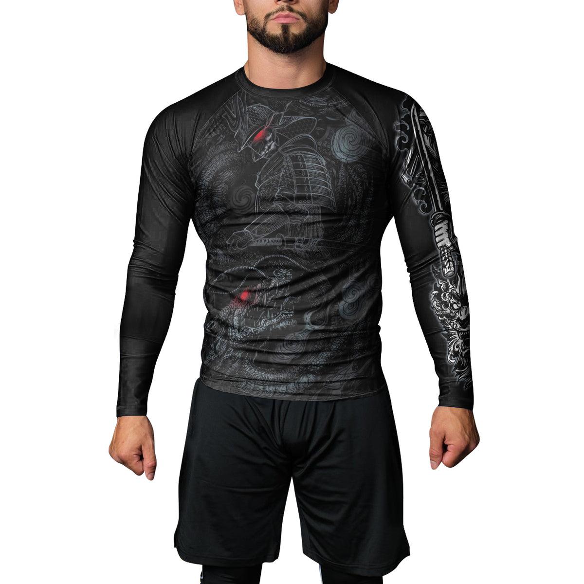 Rashninja Dragon Samurai Oni Men's Long Sleeve Rash Guard