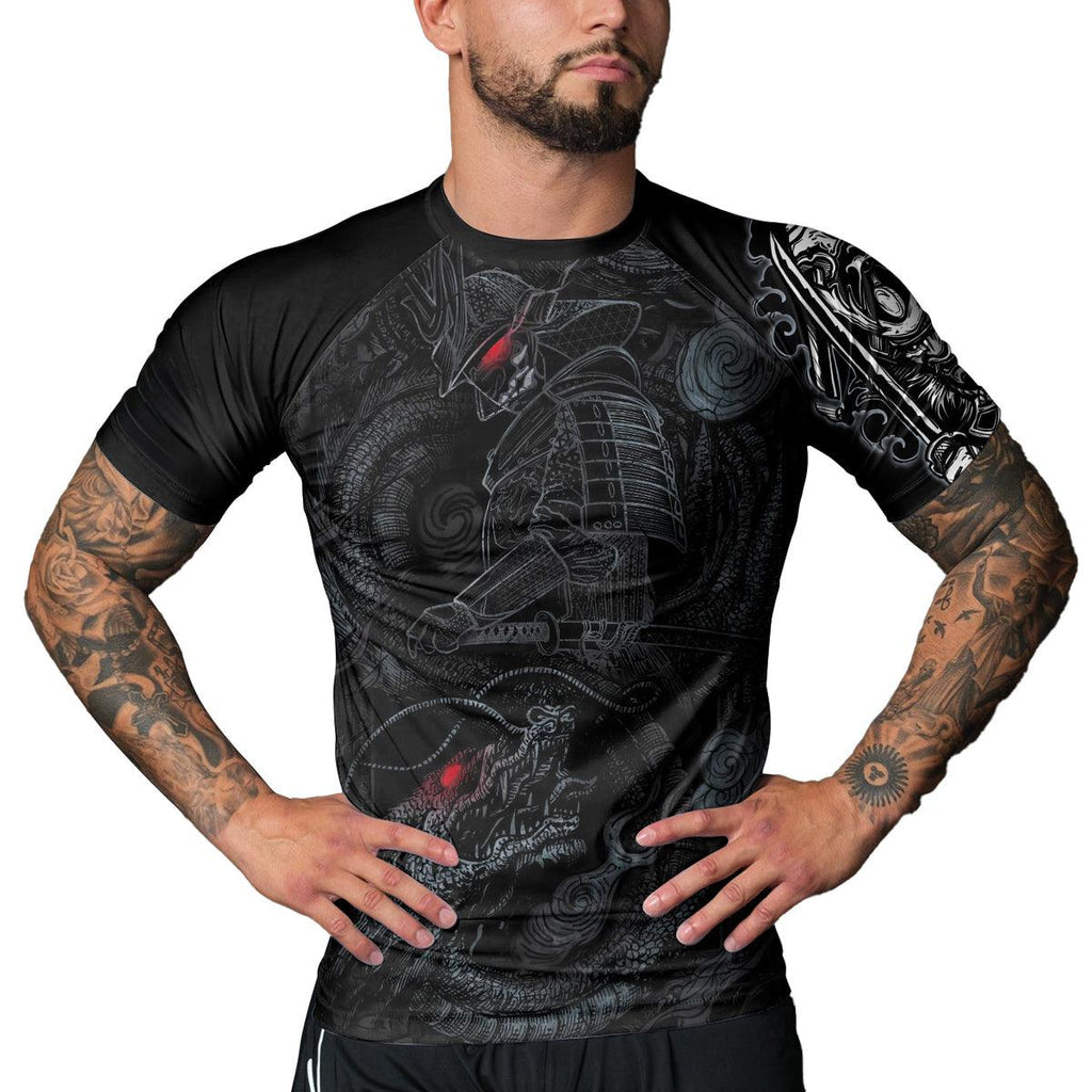 Rashninja Dragon Samurai Oni Men's Short Sleeve Rash Guard