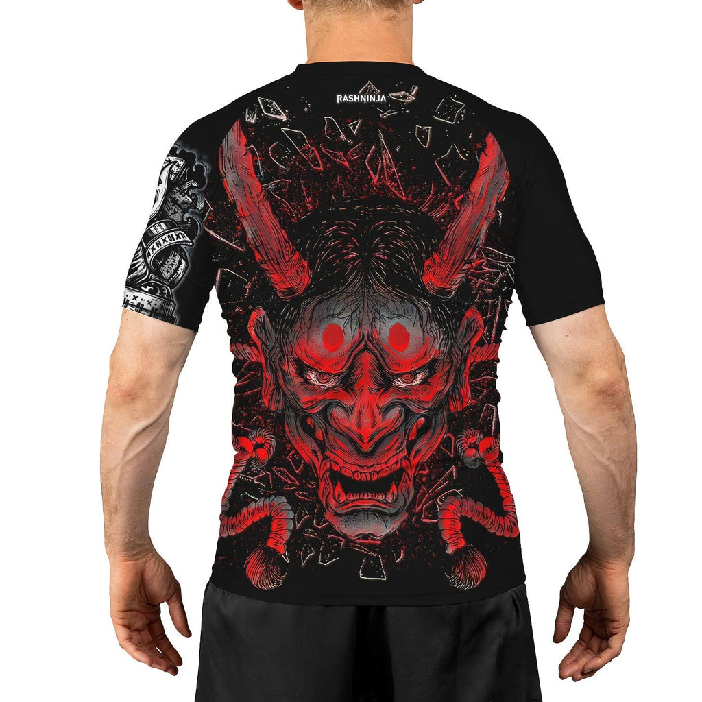 Rashninja Dragon Samurai Oni Men's Short Sleeve Rash Guard