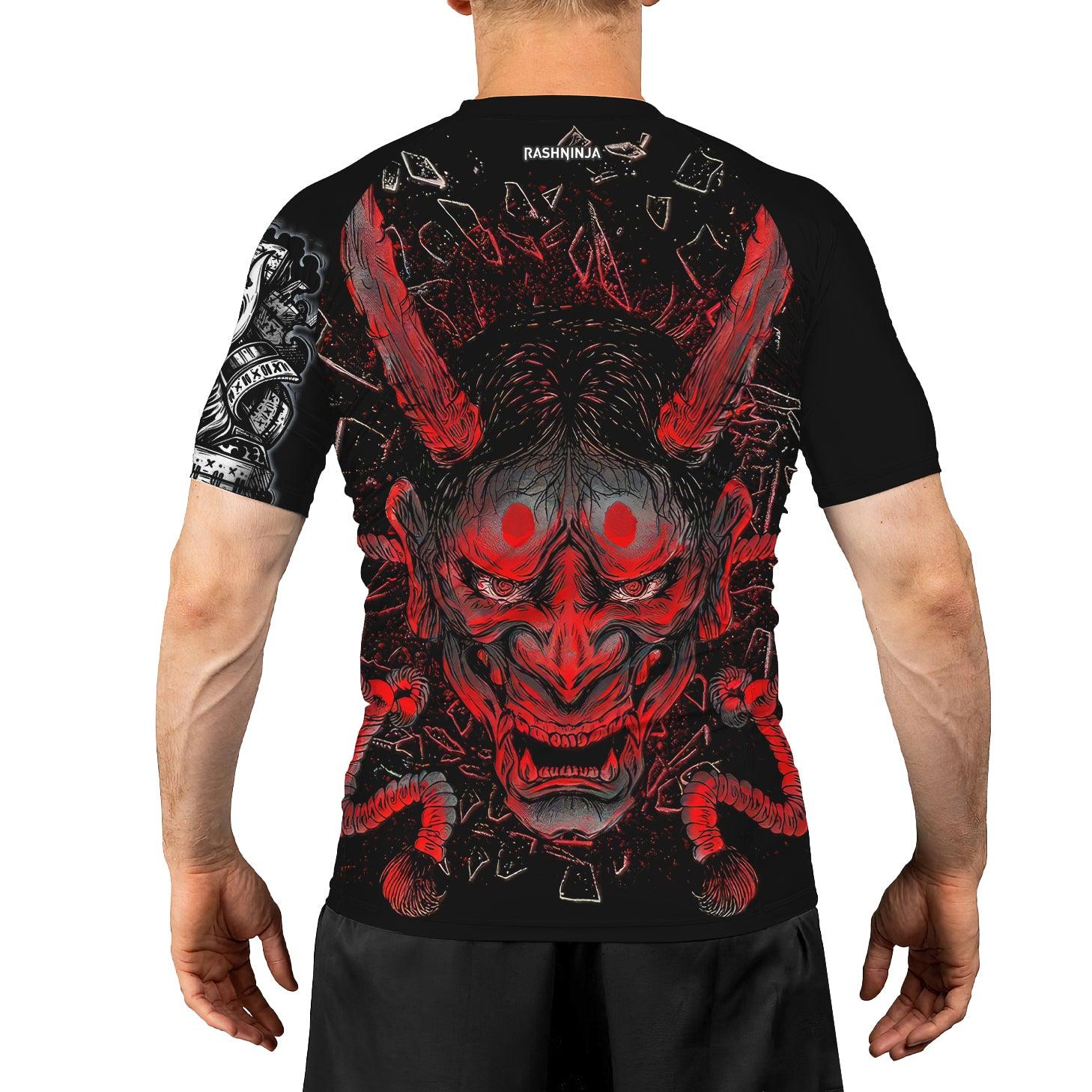 Rashninja Dragon Samurai Oni Men's Short Sleeve Rash Guard