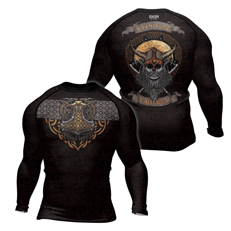 Rashninja Glory Or Valhalla Men's Long Sleeve Rash Guard
