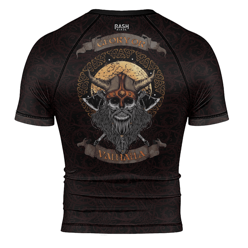 Rashninja Glory Or Valhalla Men's Short Sleeve Rash Guard