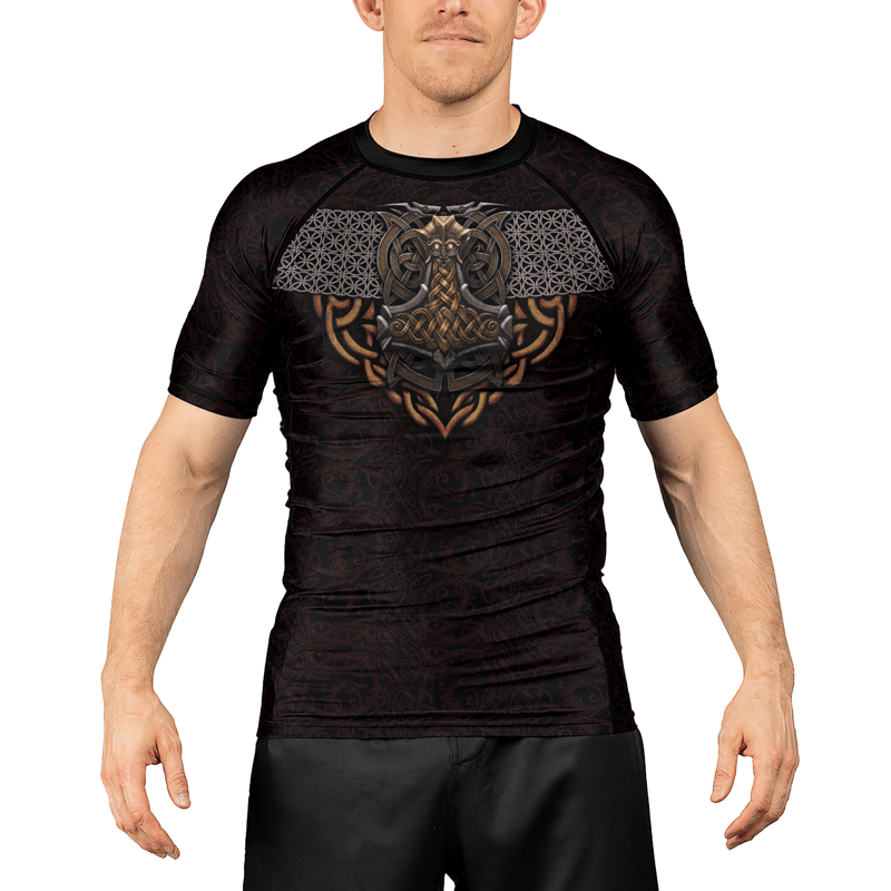 Rashninja Glory Or Valhalla Men's Short Sleeve Rash Guard