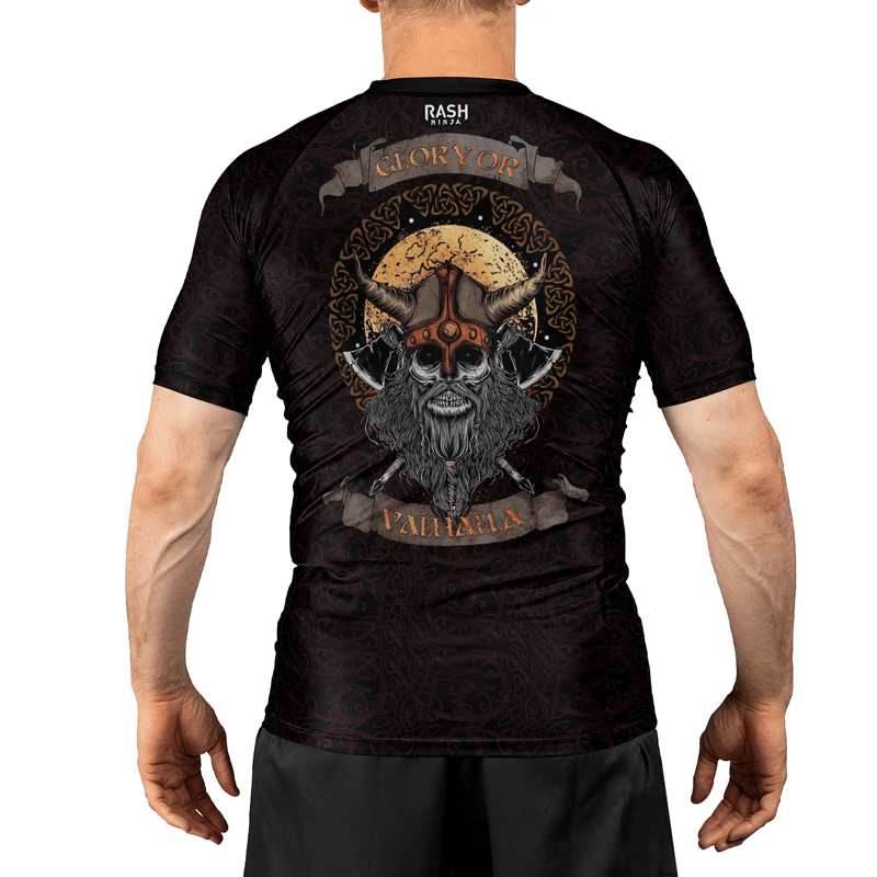 Rashninja Glory Or Valhalla Men's Short Sleeve Rash Guard