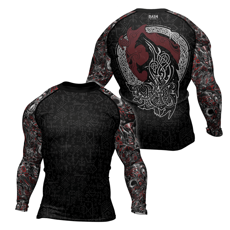 Rashninja Howling Wolf Men's Long Sleeve Rash Guard