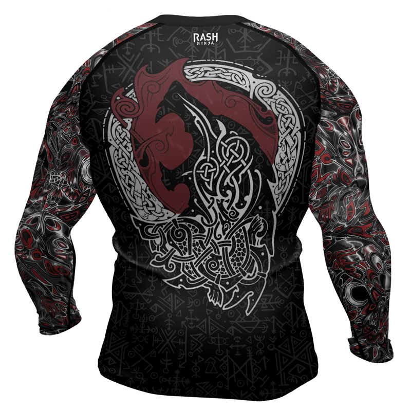 Rashninja Howling Wolf Men's Long Sleeve Rash Guard