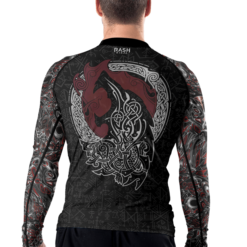 Rashninja Howling Wolf Men's Long Sleeve Rash Guard