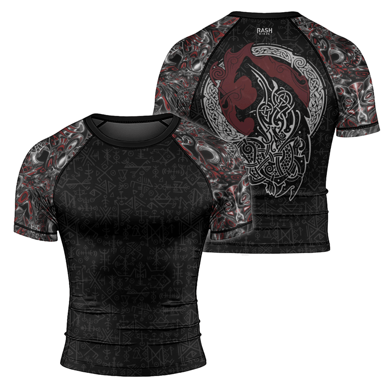 Rashninja Howling Wolf Men's Short Sleeve Rash Guard