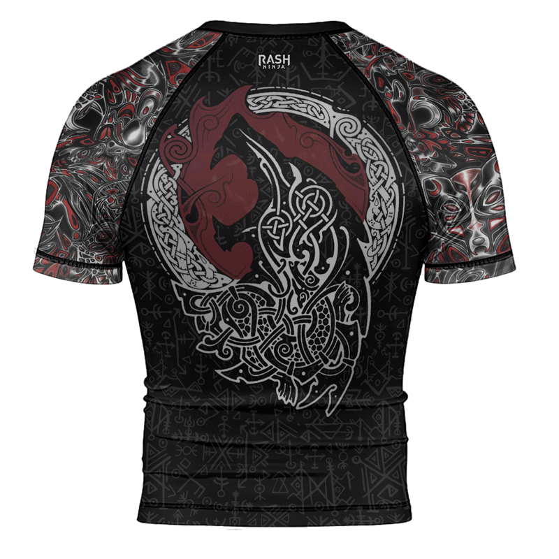 Rashninja Howling Wolf Men's Short Sleeve Rash Guard