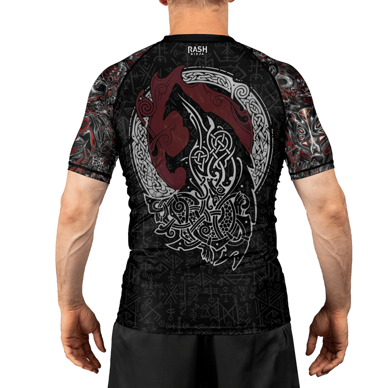 Rashninja Howling Wolf Men's Short Sleeve Rash Guard