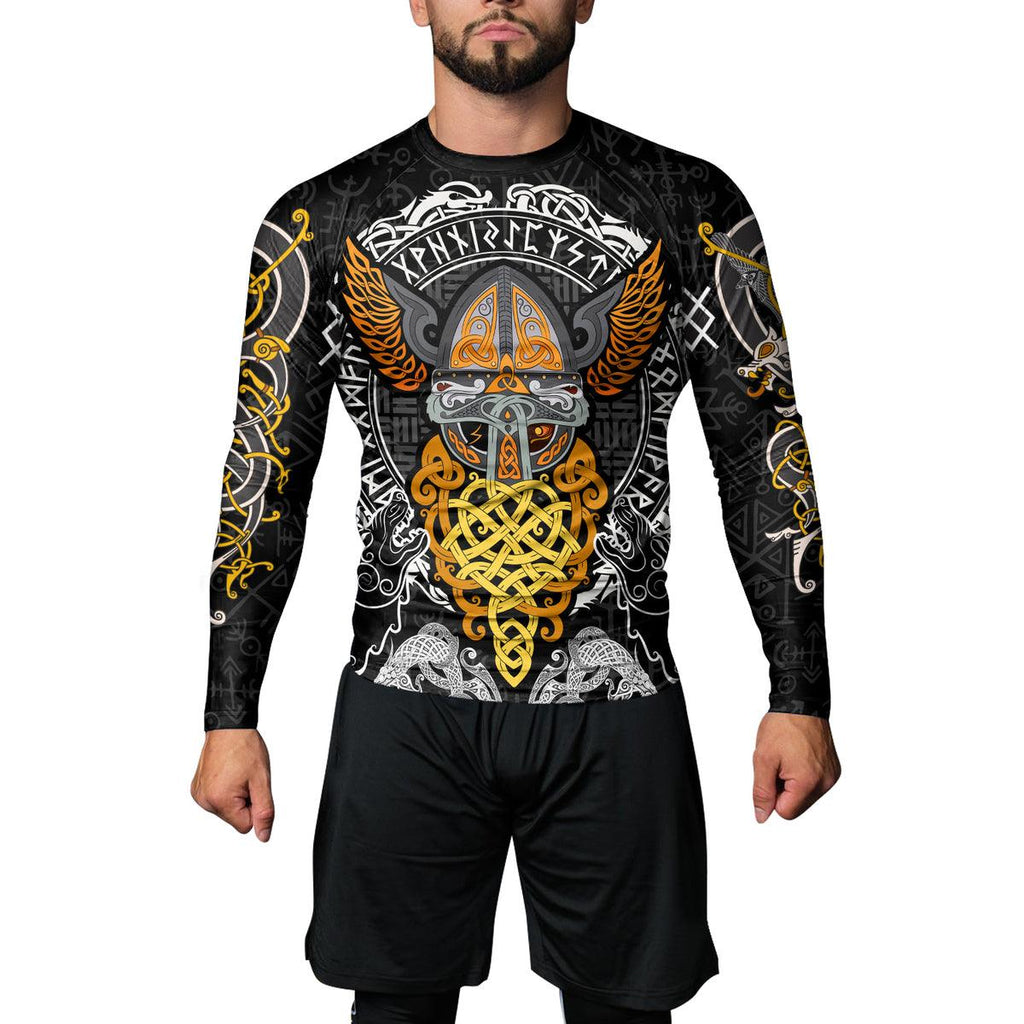 Rashninja Mighty Thor Wing Helmet Men's Long Sleeve Rash Guard