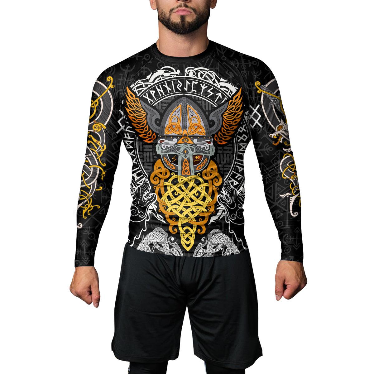 Rashninja Mighty Thor Wing Helmet Men's Long Sleeve Rash Guard