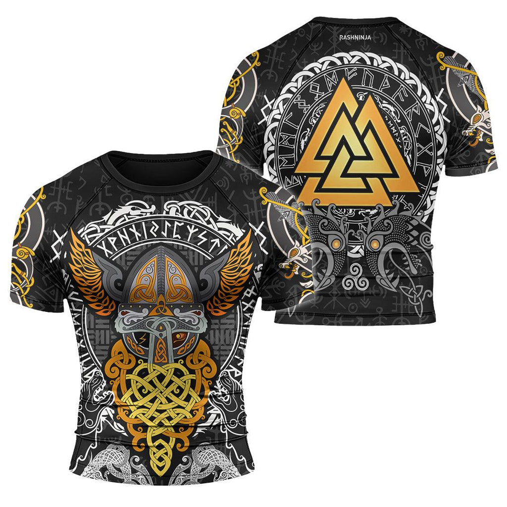 Rashninja Mighty Thor Wing Helmet Men's Short Sleeve Rash Guard