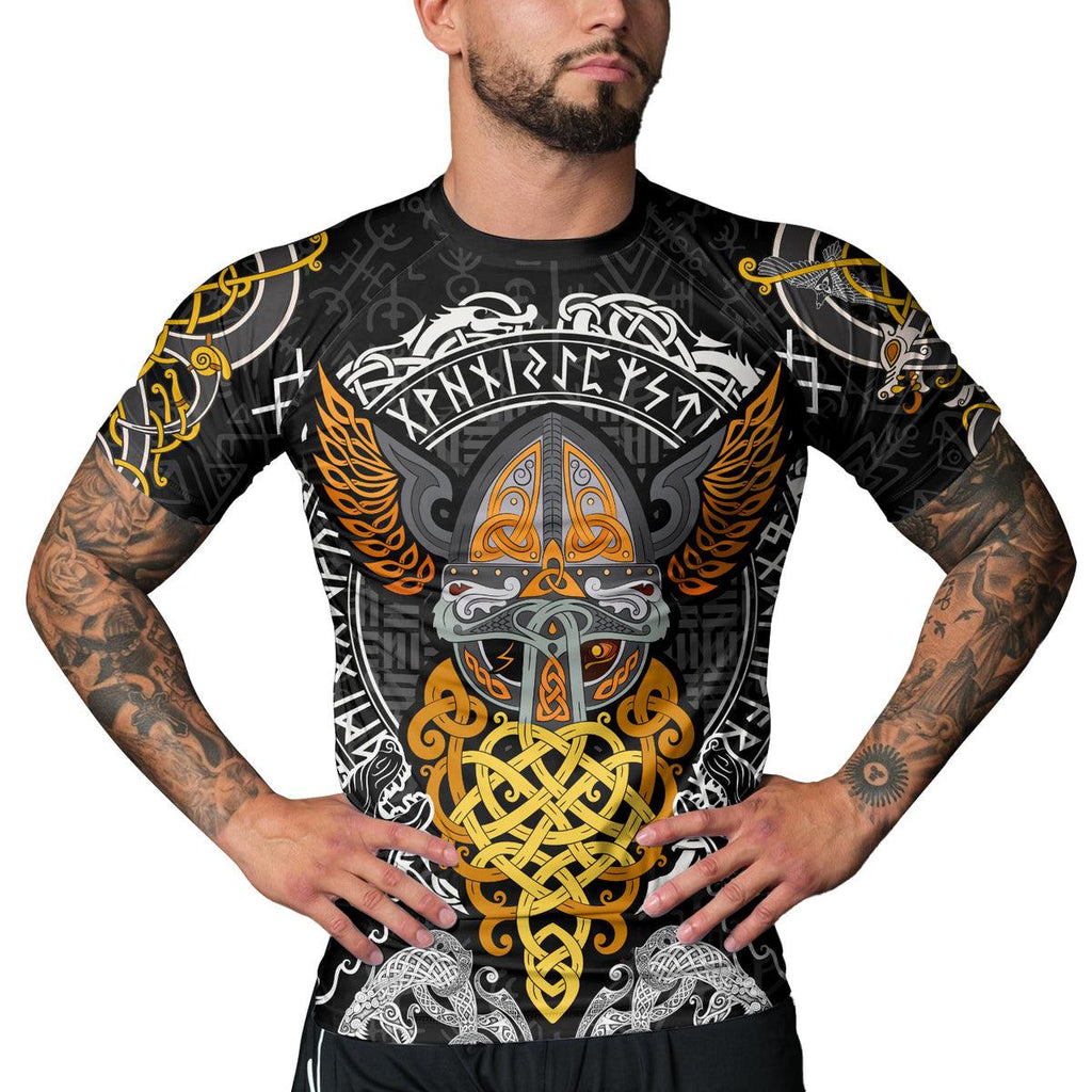Rashninja Mighty Thor Wing Helmet Men's Short Sleeve Rash Guard