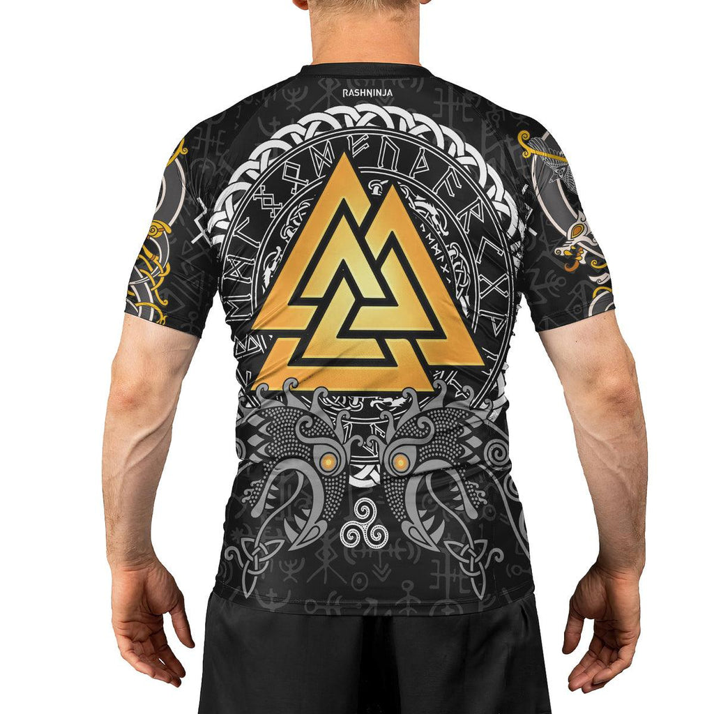 Rashninja Mighty Thor Wing Helmet Men's Short Sleeve Rash Guard