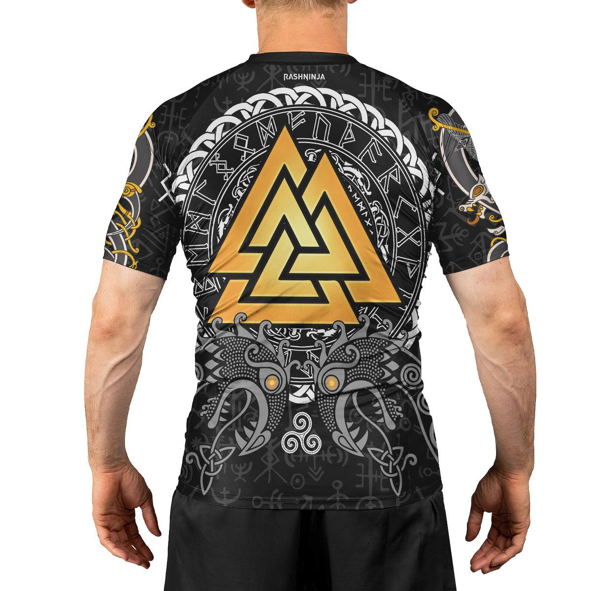 Rashninja Mighty Thor Wing Helmet Men's Short Sleeve Rash Guard