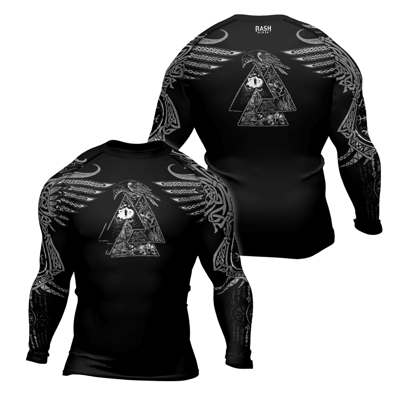 Rashninja Odin's Ravens Men's Long Sleeve Rash Guard