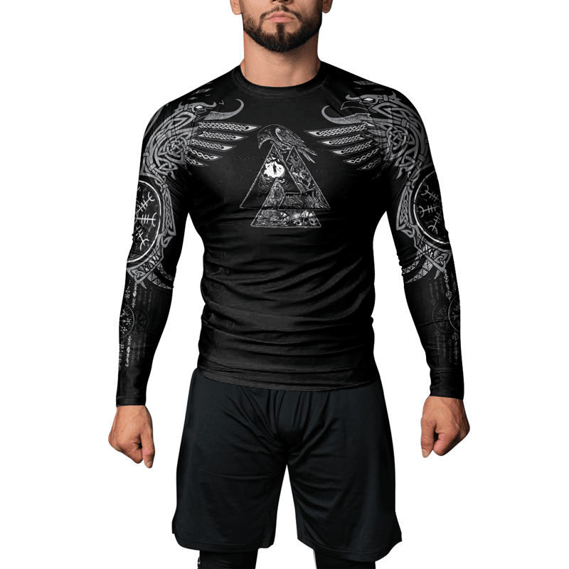 Rashninja Odin's Ravens Men's Long Sleeve Rash Guard
