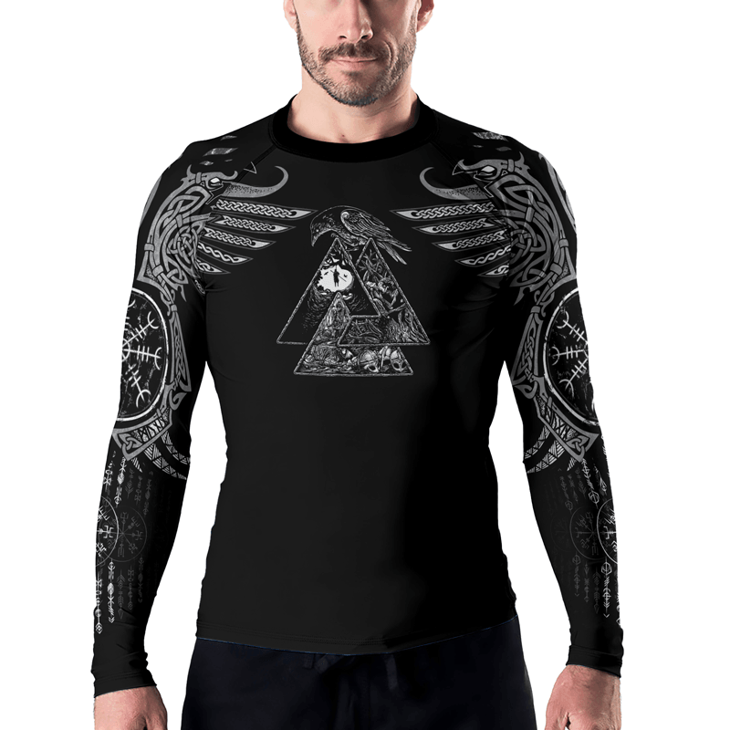 Rashninja Odin's Ravens Men's Long Sleeve Rash Guard