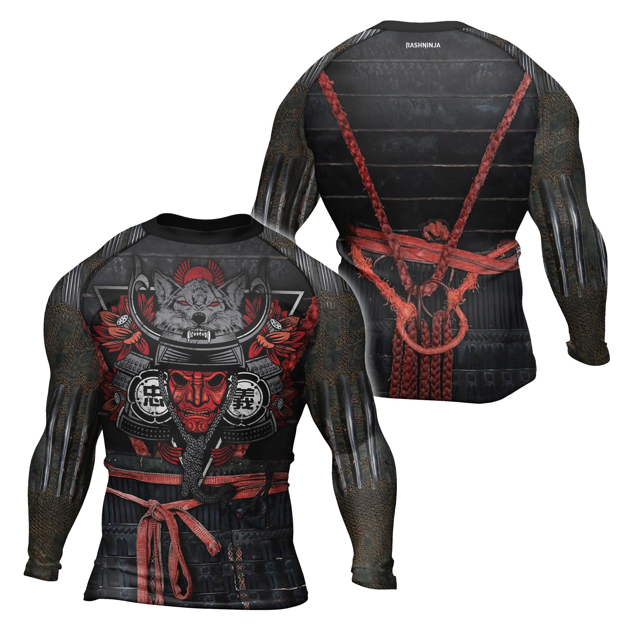 Rashninja Samurai Wolf Men's Long Sleeve Rash Guard