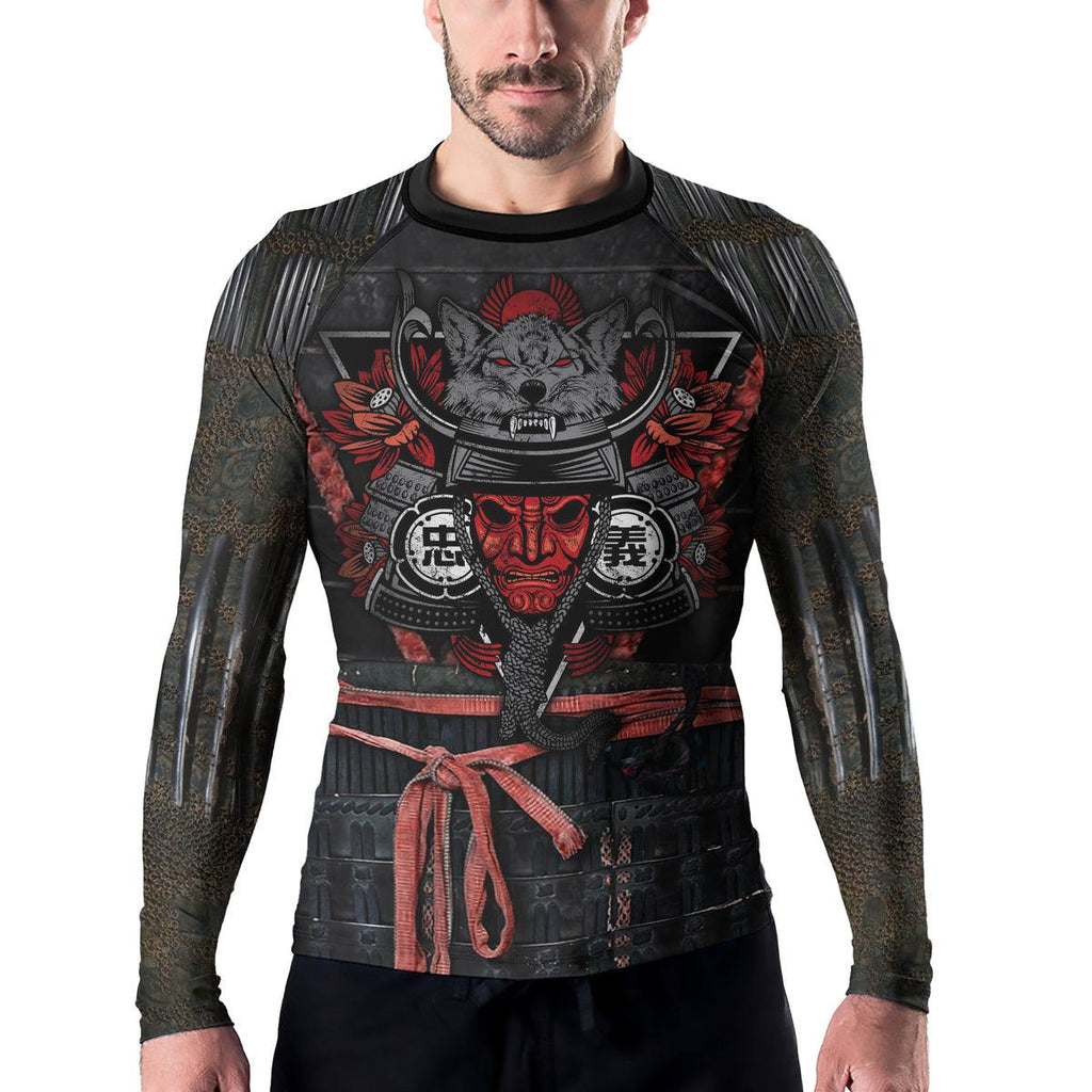 Rashninja Samurai Wolf Men's Long Sleeve Rash Guard