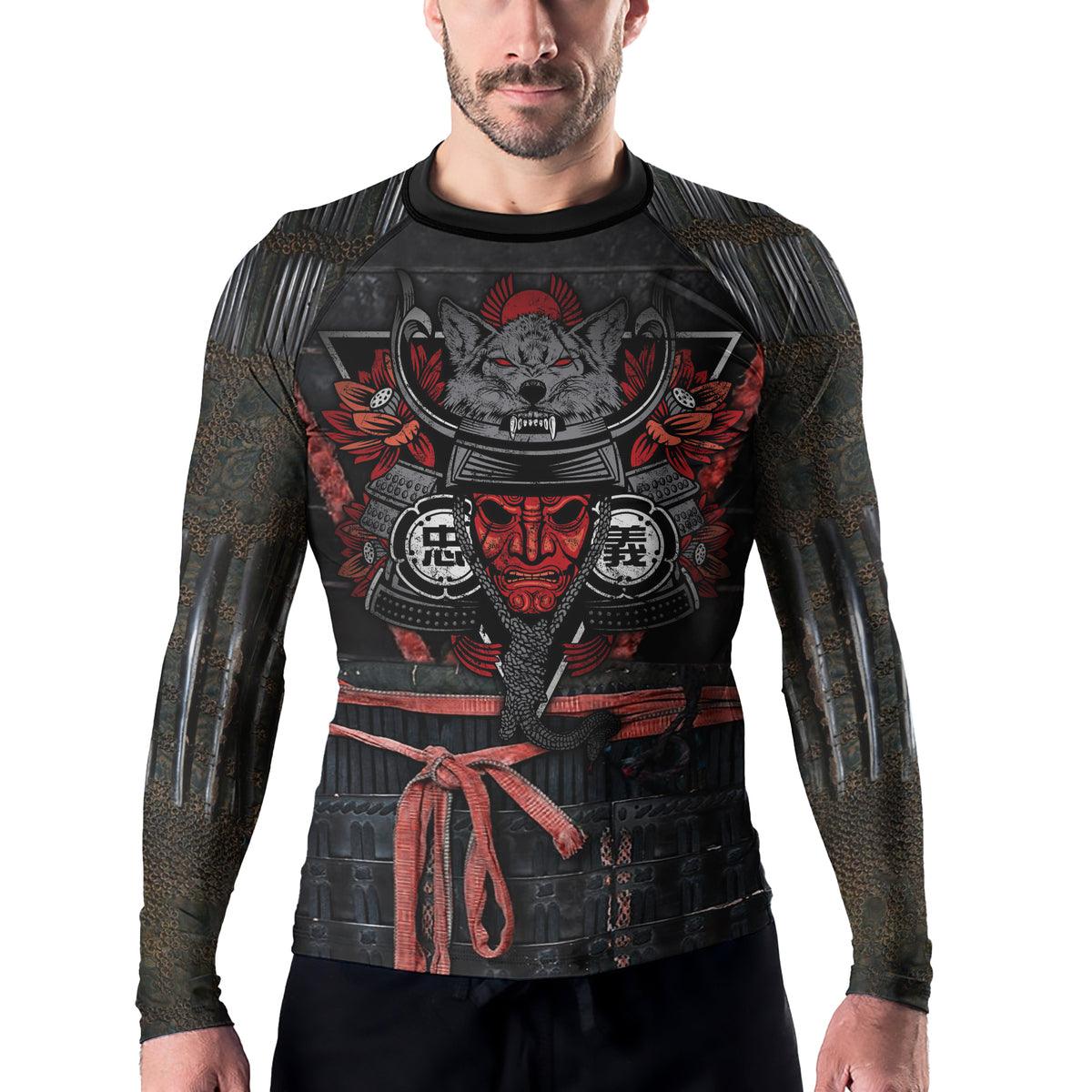 Rashninja Samurai Wolf Men's Long Sleeve Rash Guard
