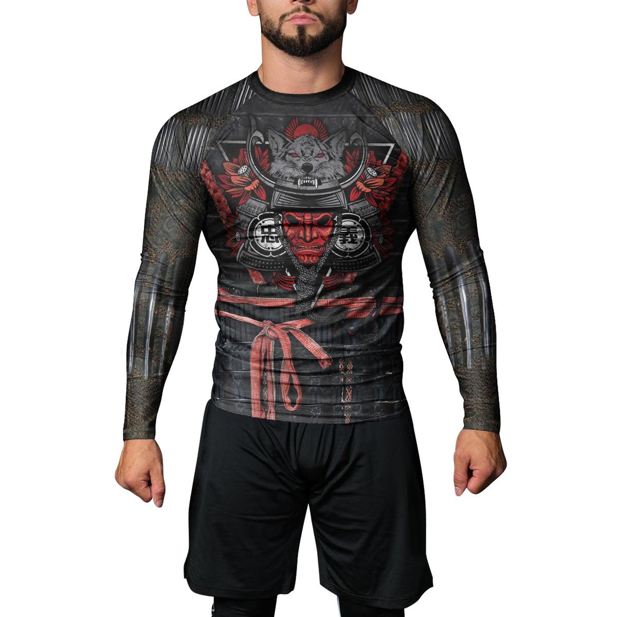 Rashninja Samurai Wolf Men's Long Sleeve Rash Guard