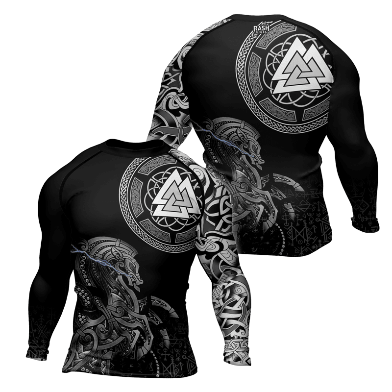 Rashninja Sleipnir Odin Horse Men's Long Sleeve Rash Guard
