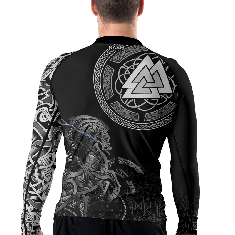 Rashninja Sleipnir Odin Horse Men's Long Sleeve Rash Guard