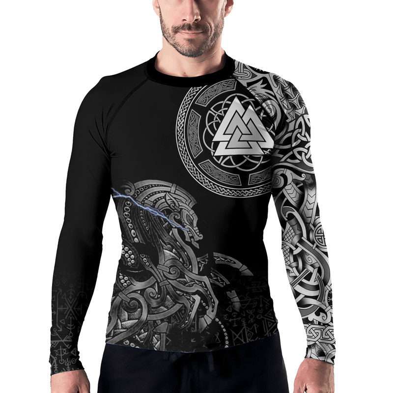Rashninja Sleipnir Odin Horse Men's Long Sleeve Rash Guard