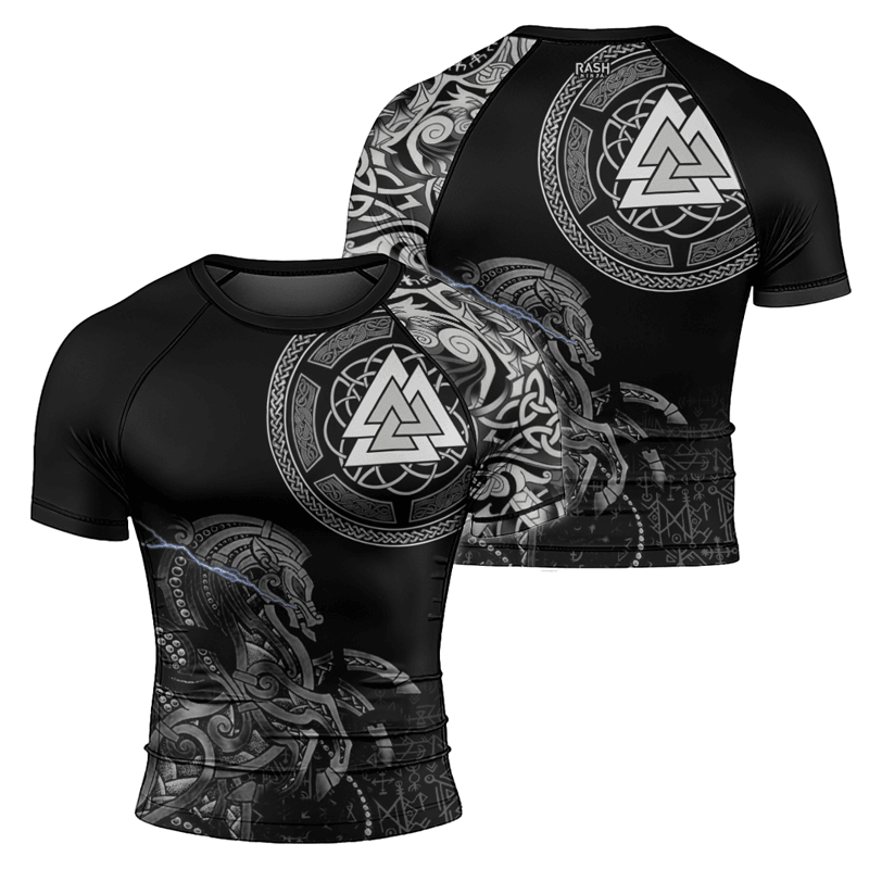 Rashninja Sleipnir Odin Horse Men's Short Sleeve Rash Guard