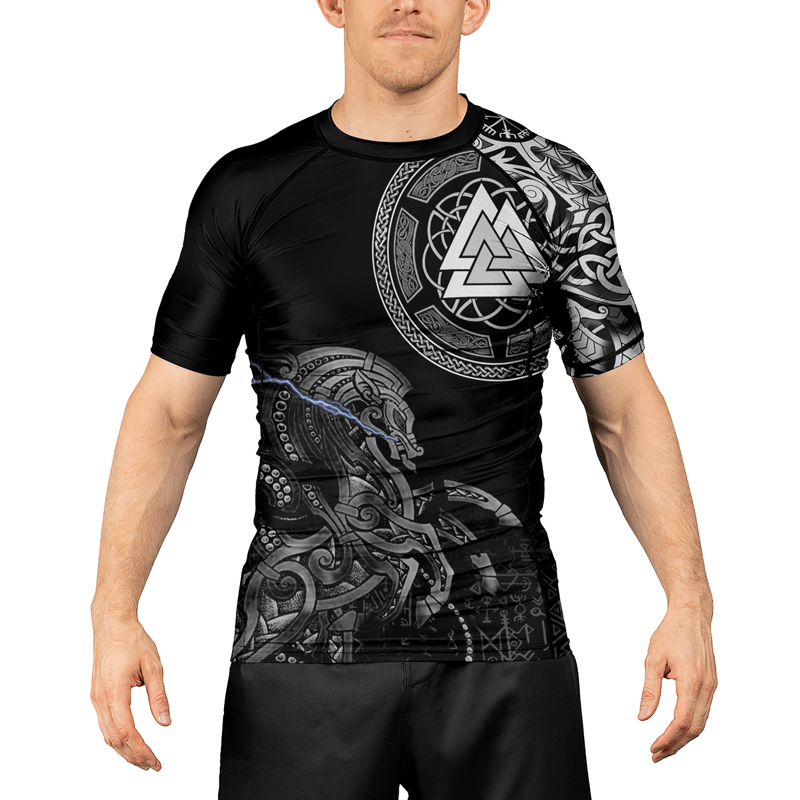 Rashninja Sleipnir Odin Horse Men's Short Sleeve Rash Guard