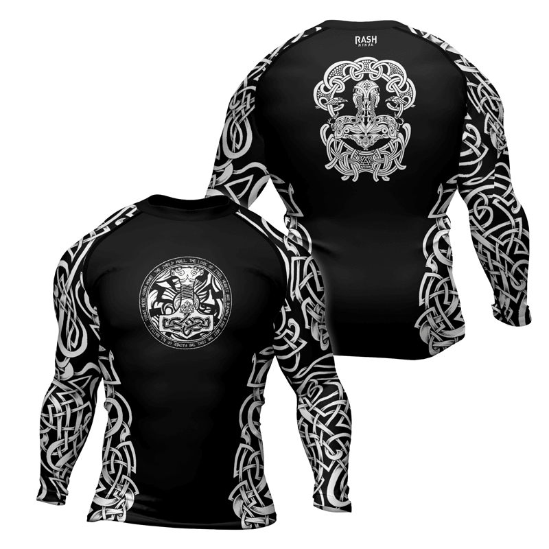 Rashninja Thor Hammer Mjolnir Men's Long Sleeve Rash Guard