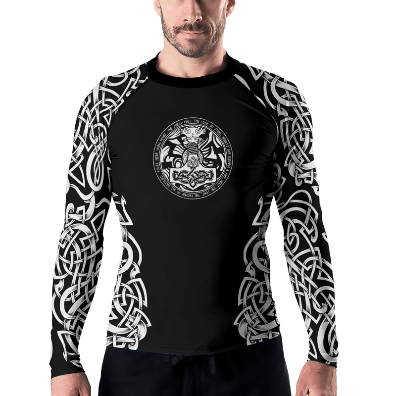 Rashninja Thor Hammer Mjolnir Men's Long Sleeve Rash Guard