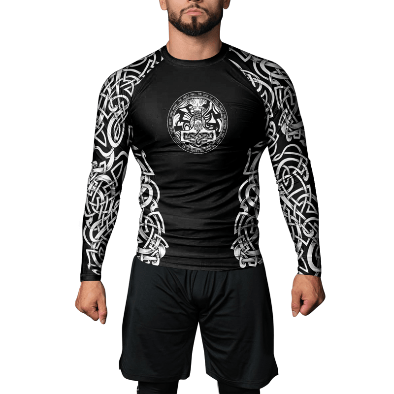 Rashninja Thor Hammer Mjolnir Men's Long Sleeve Rash Guard