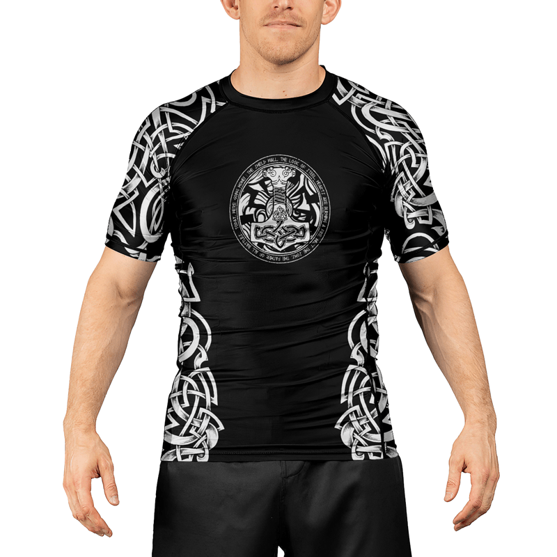 Rashninja Thor Hammer Mjolnir Men's Short Sleeve Rash Guard