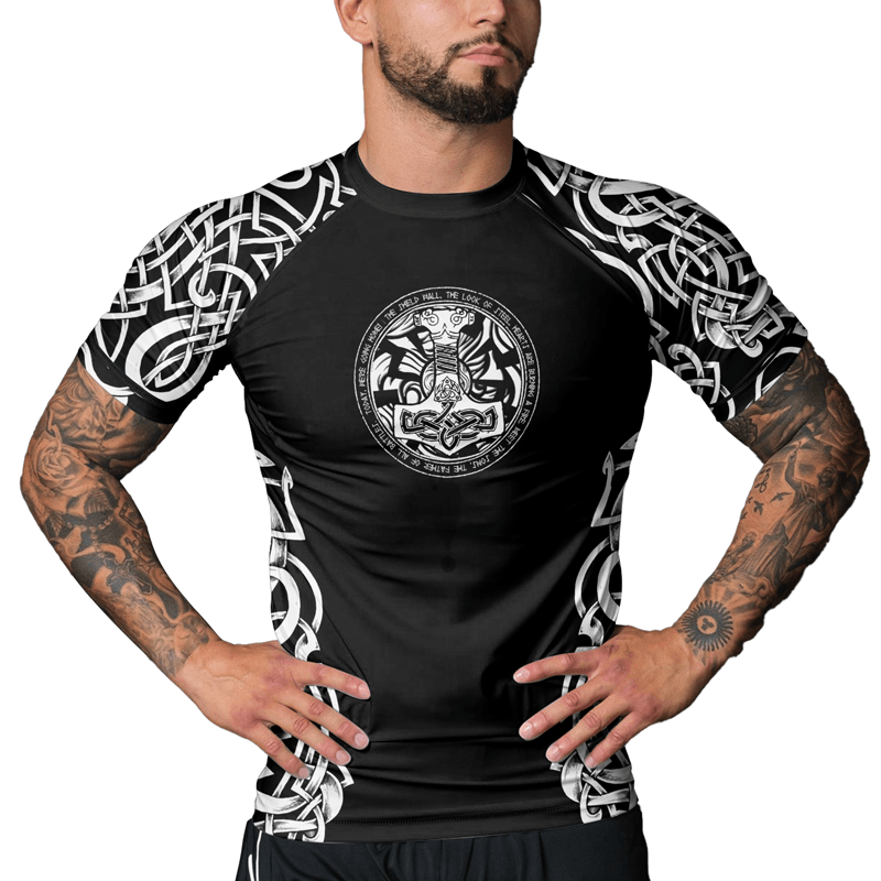 Rashninja Thor Hammer Mjolnir Men's Short Sleeve Rash Guard