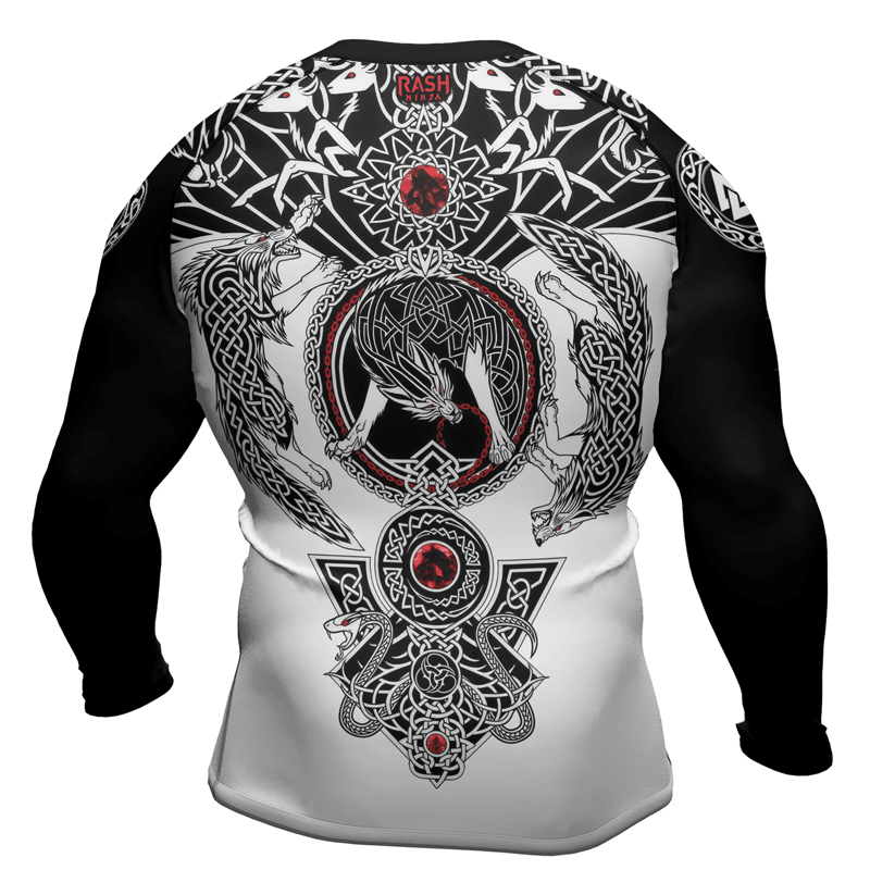 Rashninja Viking And Wolf Men's Long Sleeve Rash Guard