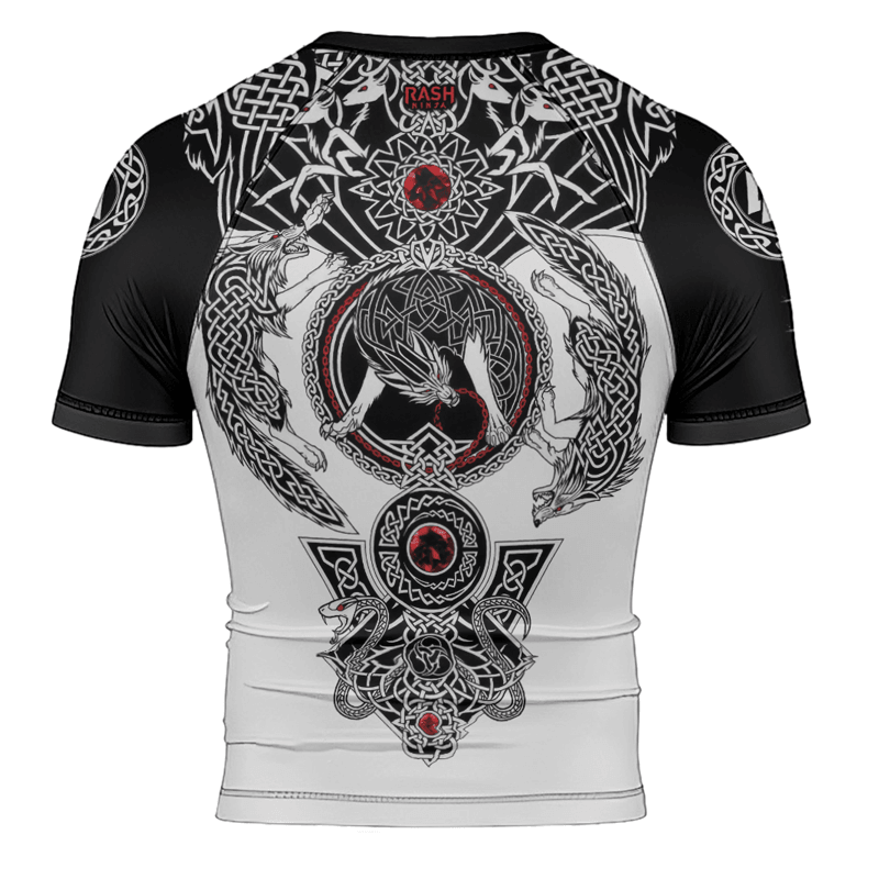 Rashninja Viking And Wolf Men's Short Sleeve Rash Guard