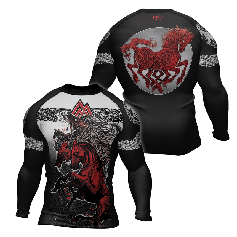 Rashninja Viking Horse Men's Long Sleeve Rash Guard