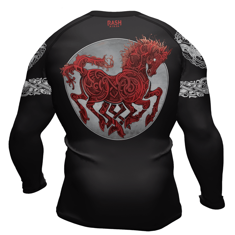 Rashninja Viking Horse Men's Long Sleeve Rash Guard